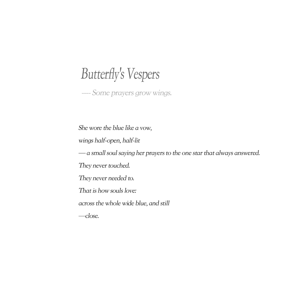 Butterfly's Vespers